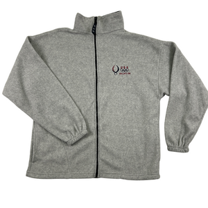 Olympic Fleece Jacket Mens Large Gray USA Beijing 08 Olympics Full Zip Pockets
